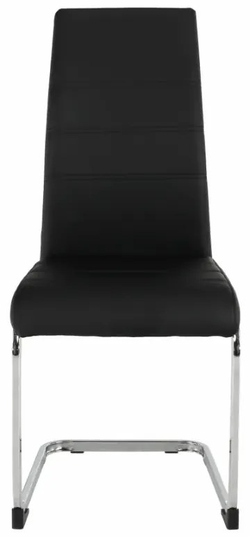 Jedálenská stolička, čierna/chróm, VATENA