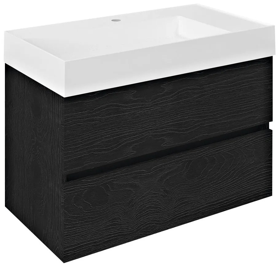 Sapho Sapho, ODETTA umývadlová skrinka 82x50x43,5cm, dub čierny, DT085-1818