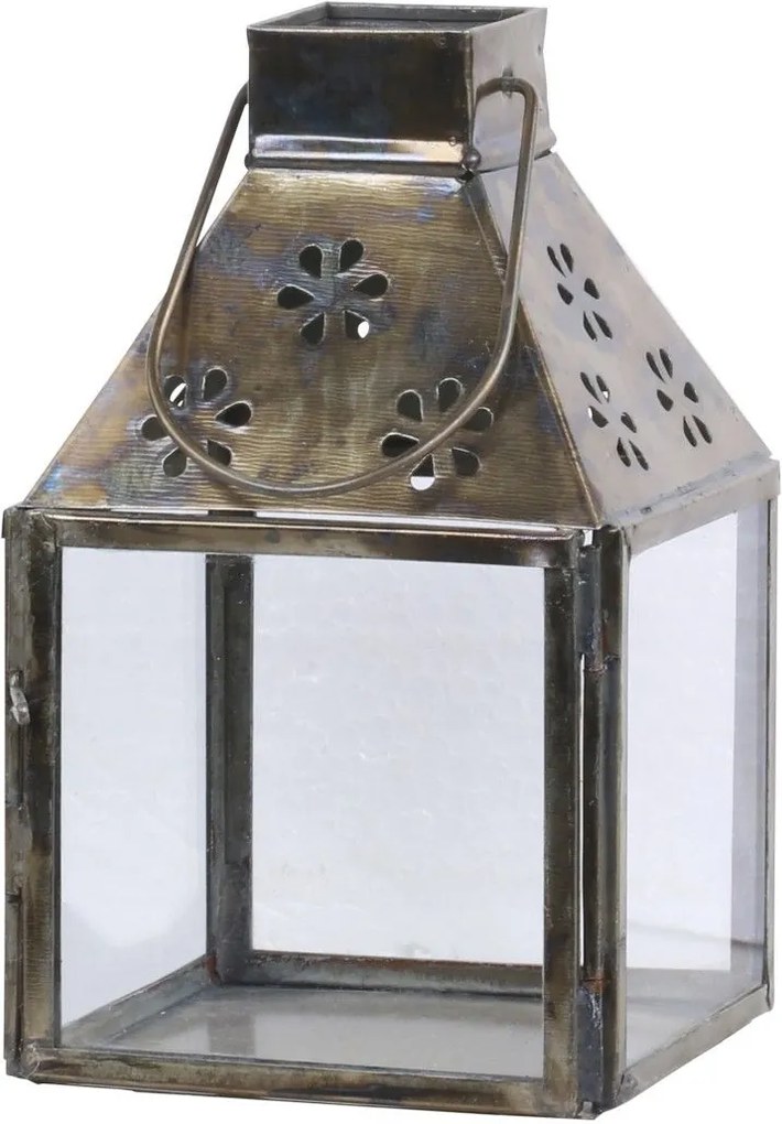 Chic Antique Kovový lampáš Floral Pattern