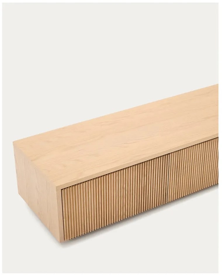 TV stolík v dekore duba v prírodnej farbe 200x30x40 cm Helvine – Kave Home