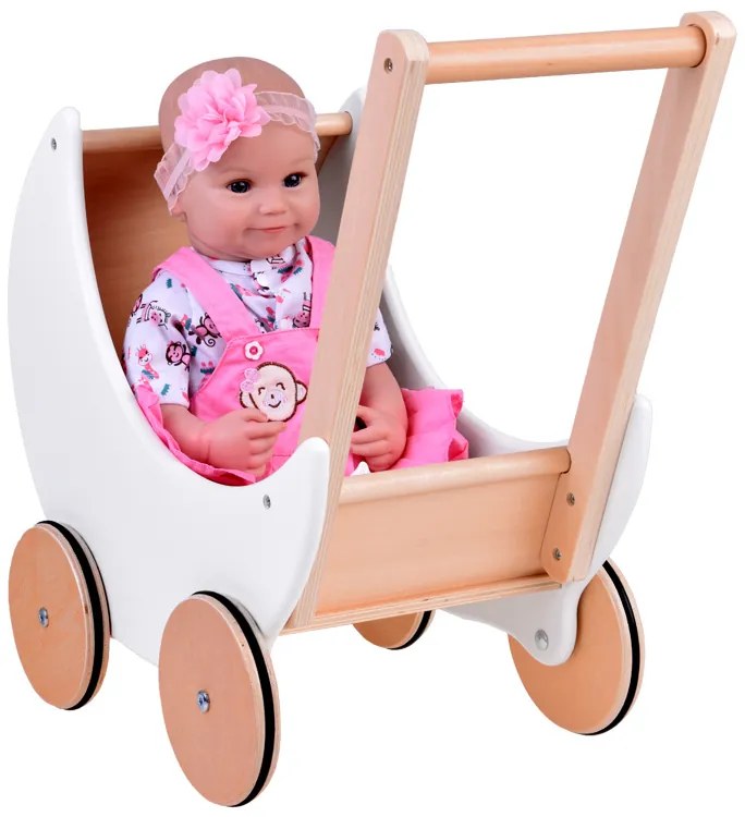 Drevený kočík pre bábiky pre deti Jokomisiada ZA5484