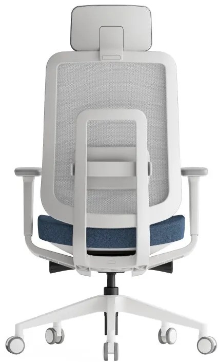 Kancelárska ergonomická stolička K42 White — sieť, látka, biela / viac farieb Modrá