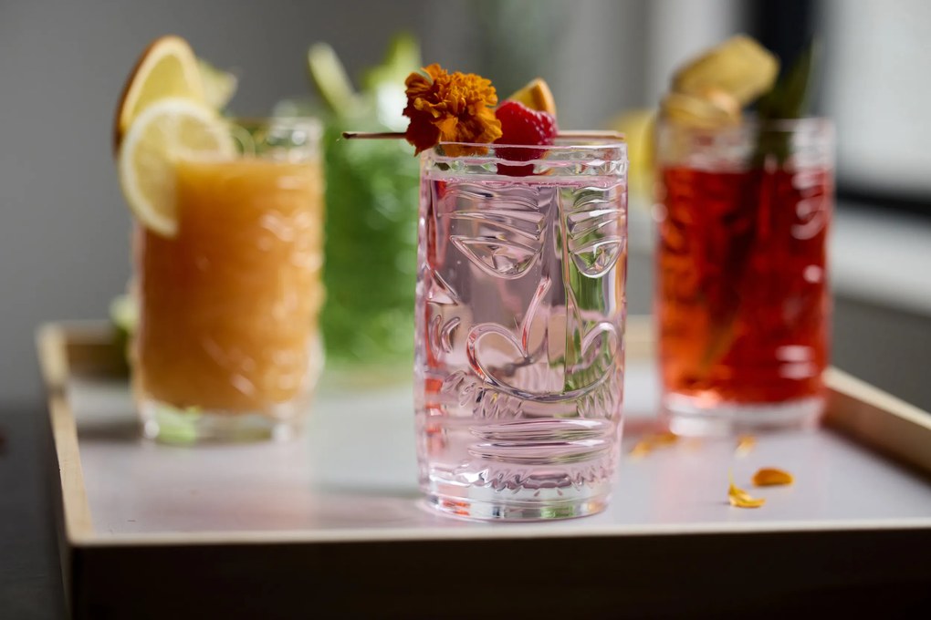 Poháriky na koktaily Tiki 450 ml priehľadné 4 ks