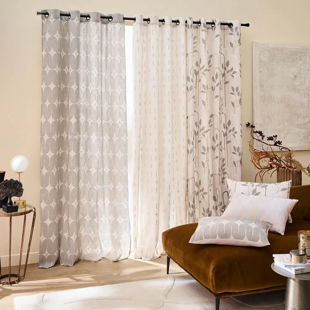 Sivý záves 140x240 cm Roseris – douceur d'intérieur