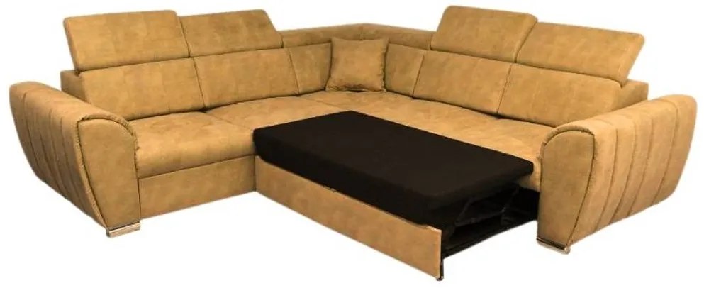 Rohová rozkladacia sedačka GRENADE ZARIA L žltá