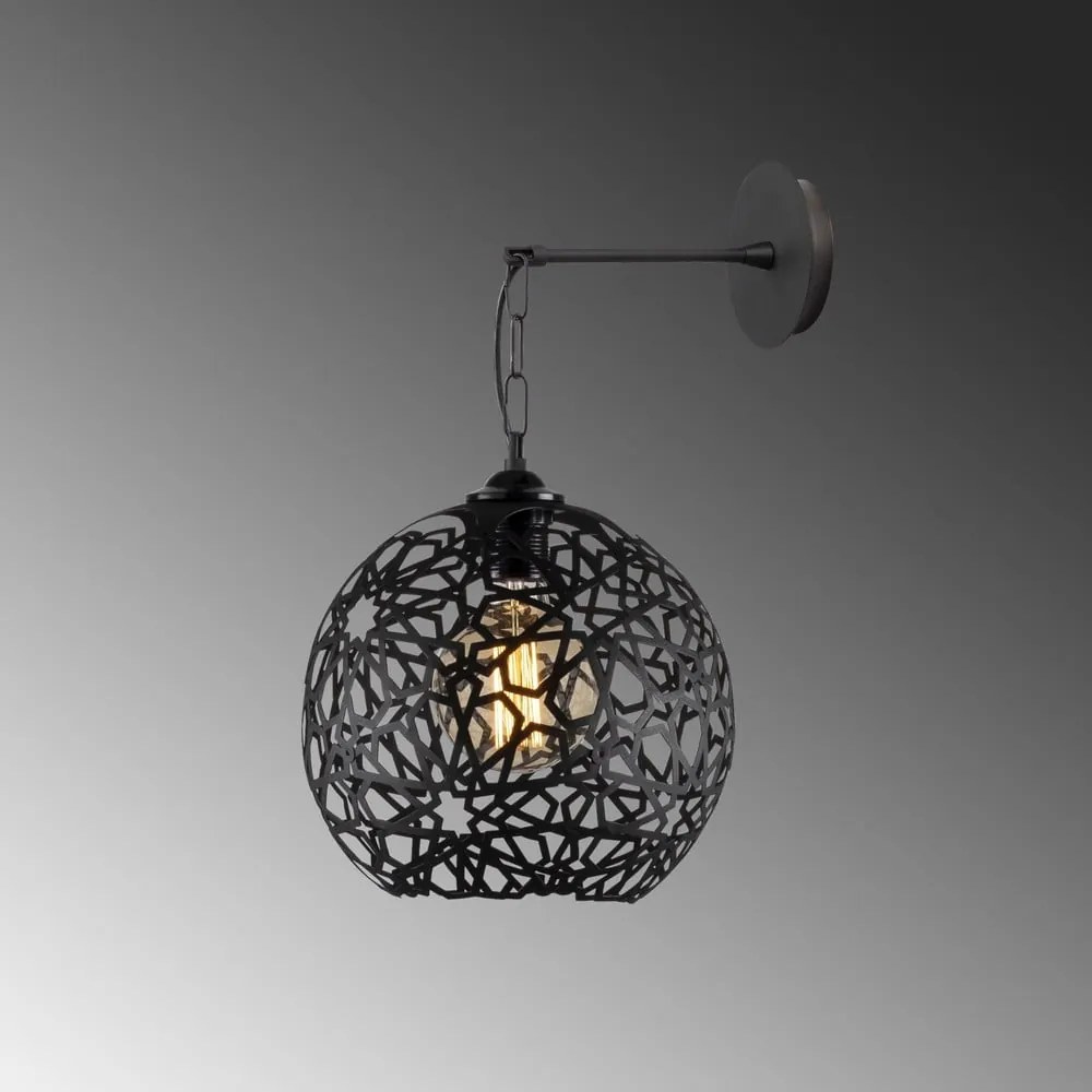Čierne nástenné svietidlo ø 25 cm Fellini – Opviq lights