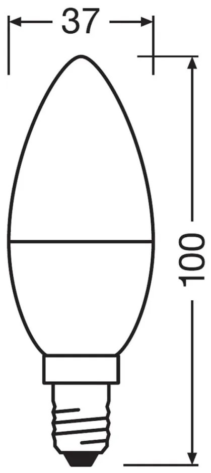 4PAK LED žiarovka E14 B35 5W = 40W 470lm 2700K Warm 300° OSRAM Base