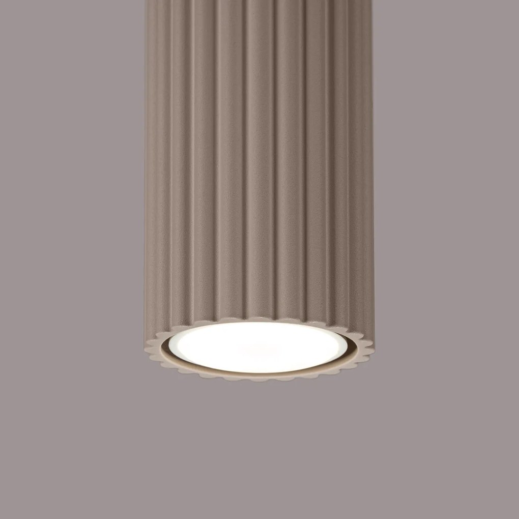 Stropné svietidlo Karbon, 1x tmavobéžové hliníkové tienidlo, (40 cm)