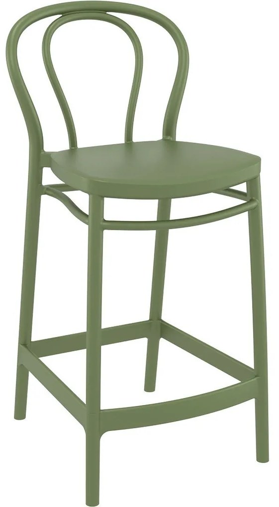 VICTOR BAR 65 záhradná barová stolička olive green