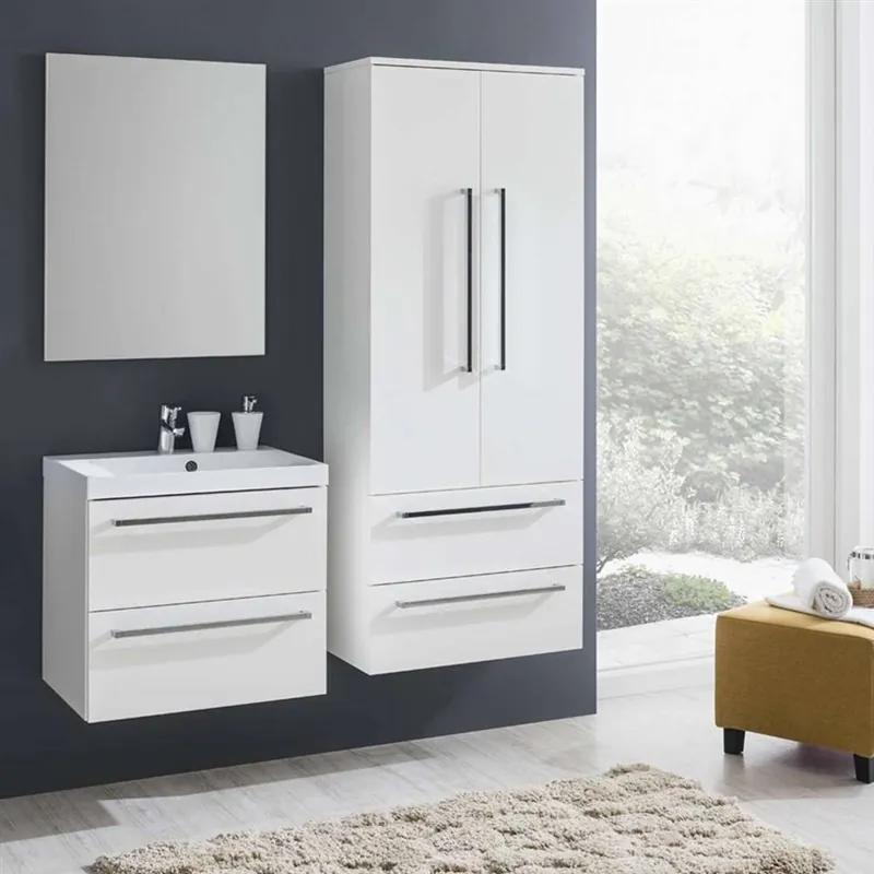 Mereo, Bino, kúpeľňová skrinka s keramickým umývadlom 121x46x55 cm, biela, MER-CN663