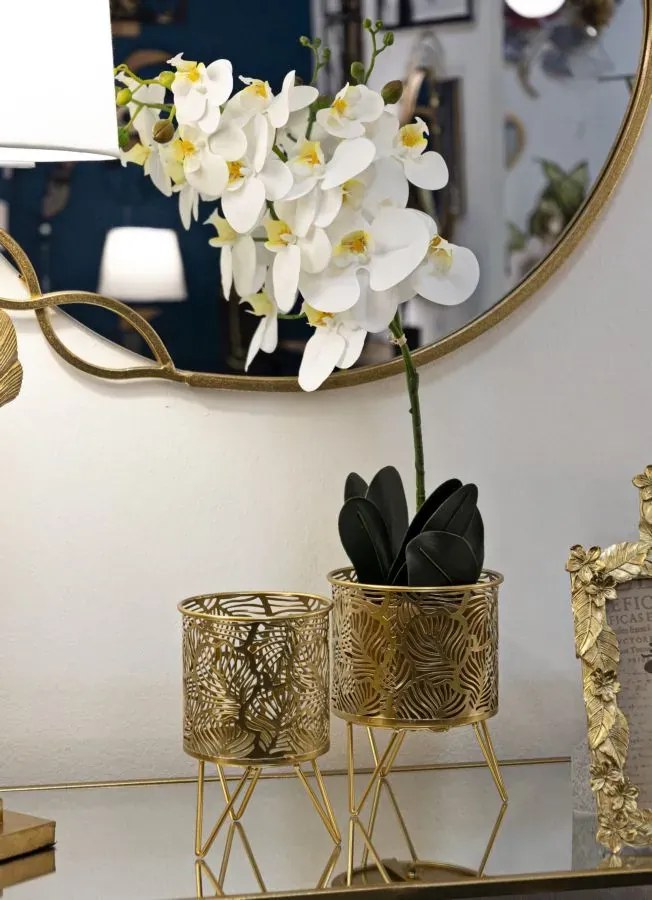 Sada 2 ks stojanů na květiny Naty zlatá