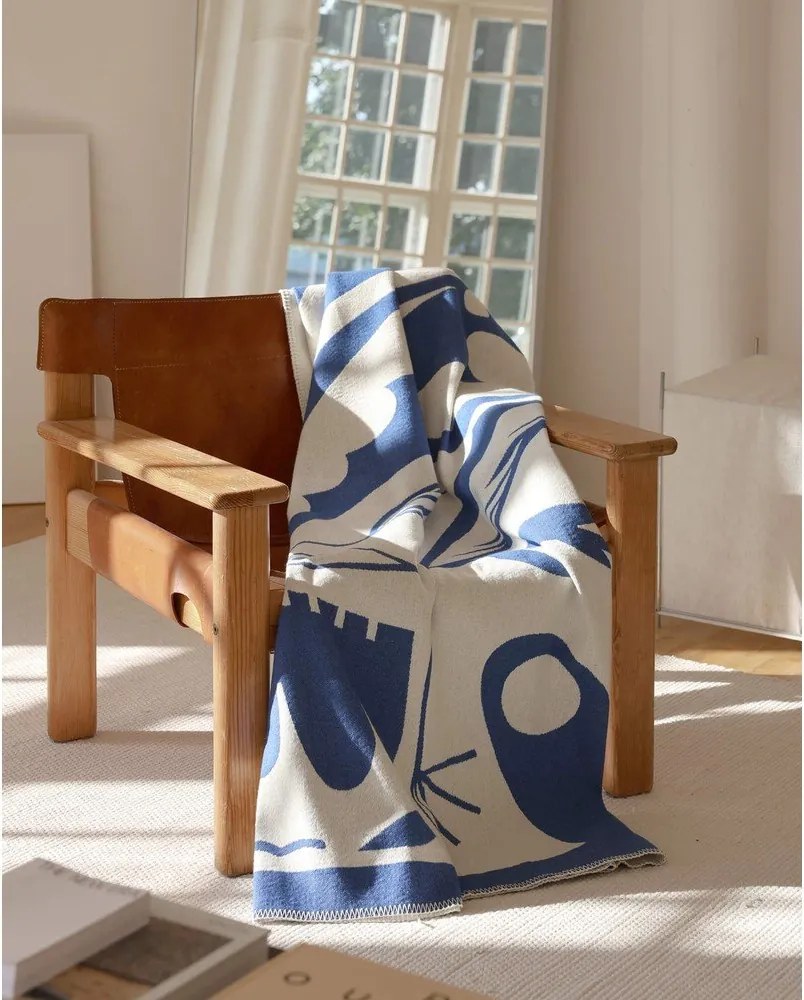 Modrá deka 165x200 cm Lino – noo.ma