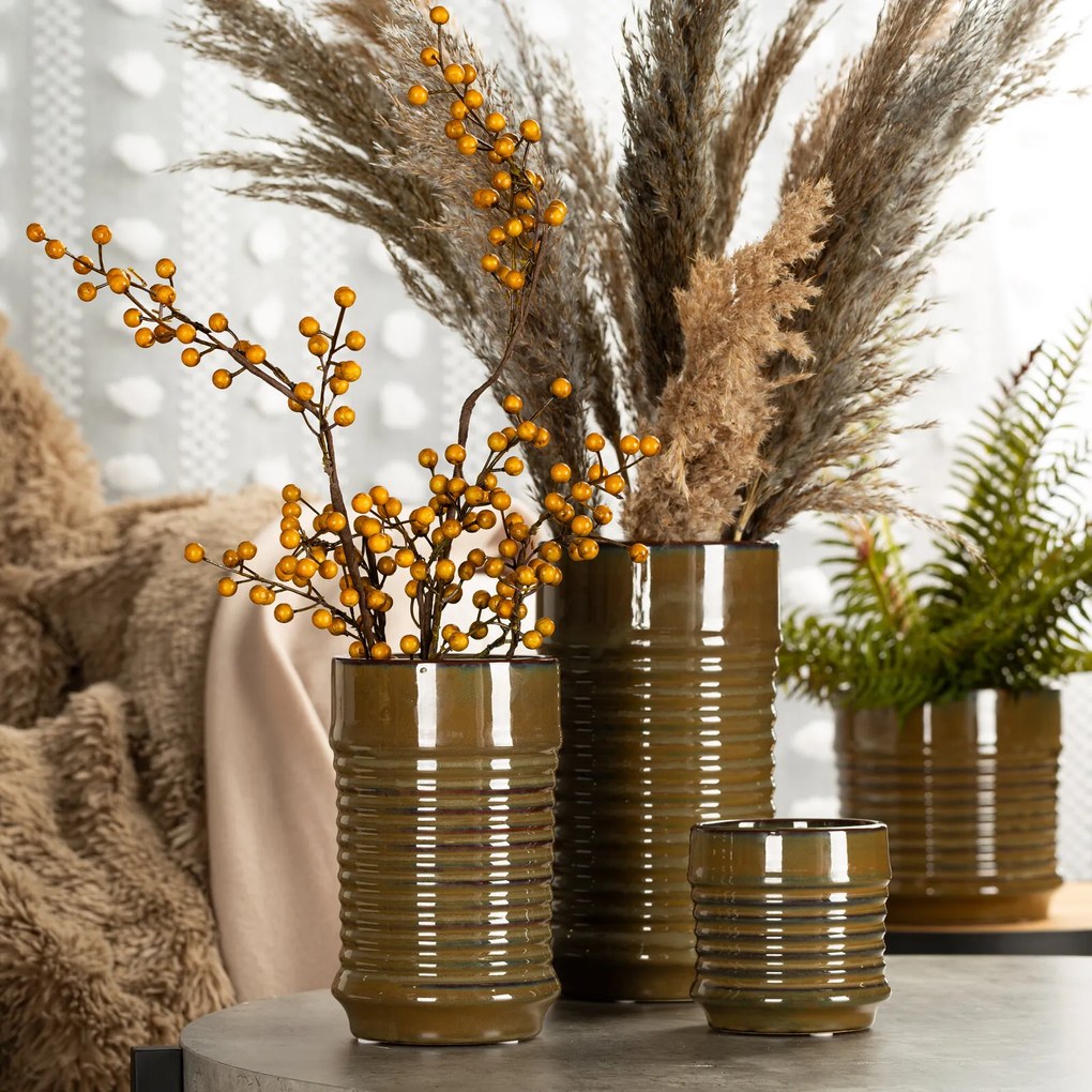 KERAMICKÝ KVETINÁČ (FI) 11X11 CM HNEDÁ