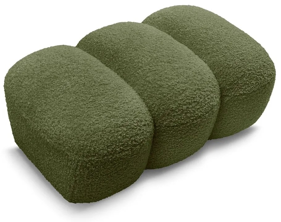 Zelená podnožka z textílie buklé Hippolyte – Bobochic Paris