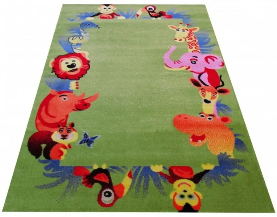 *Detský koberec Zoo zelený, Velikosti 125x160cm