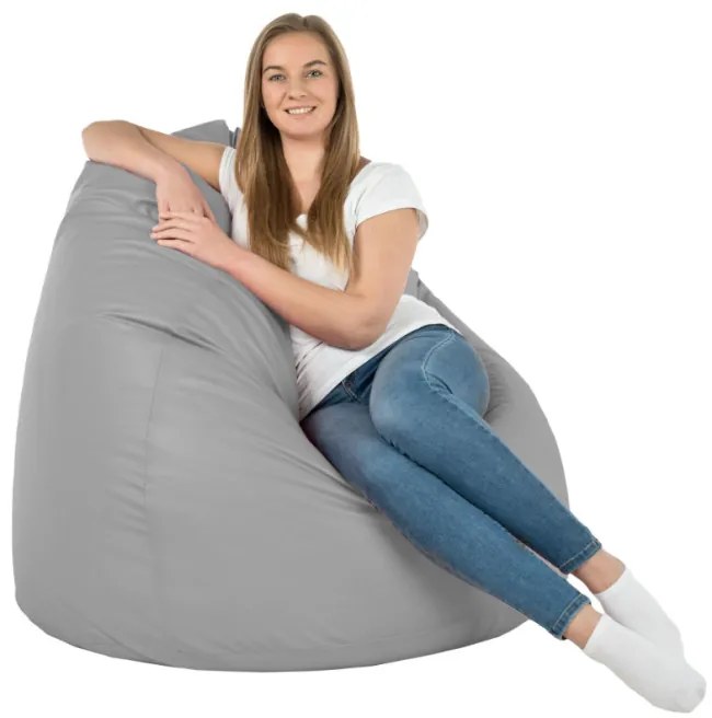 Sedací vak SAKO svetlosivý ekokoža