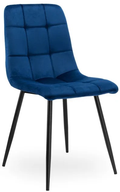 Jedálenská stolička DENVER zamatová, čierna / modrá