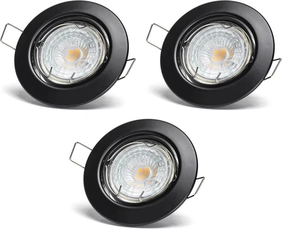 Aigostar - Sada 3x LED zapustené svietidlá 1x GU10/4,5W/230V 4000K čierne