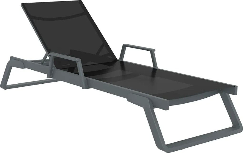 TROPIC ARM záhradné lehátko grey/black