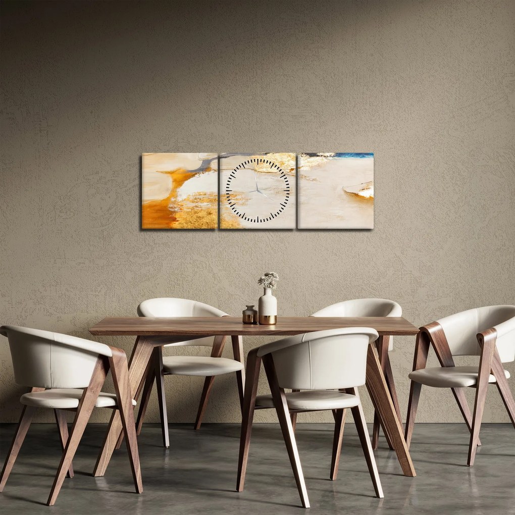 Obraz - Abstrakcia (s hodinami) (90x30 cm)