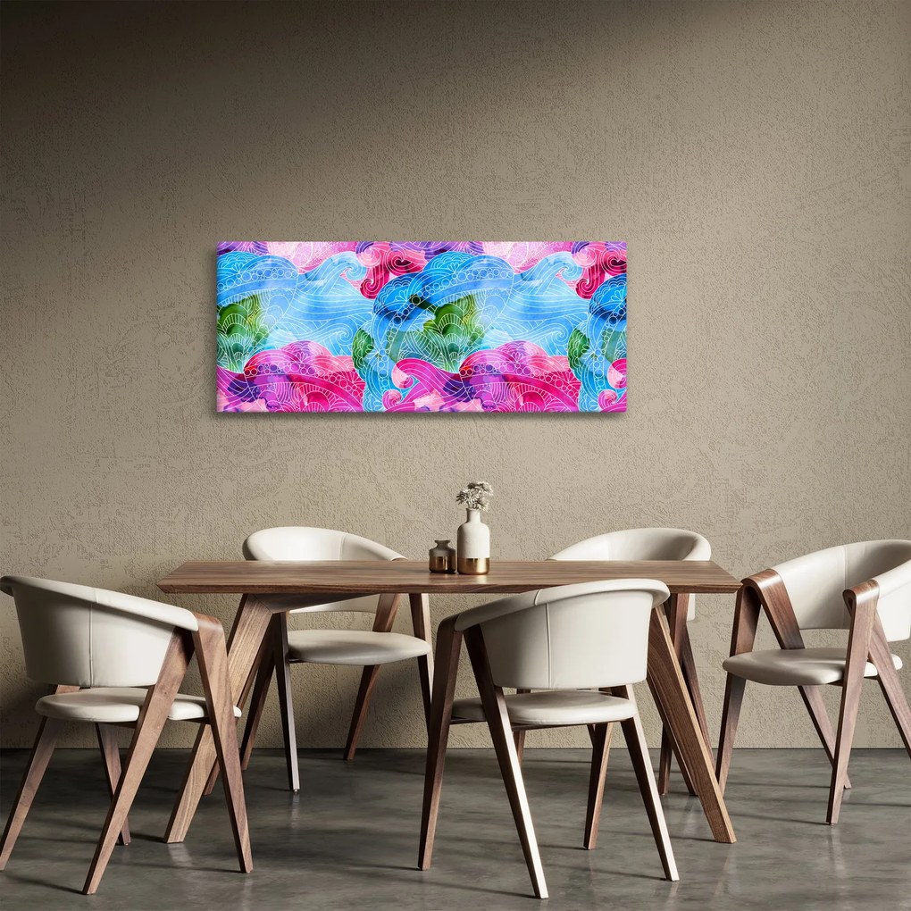 Obraz - Farebné vlny (120x50 cm)