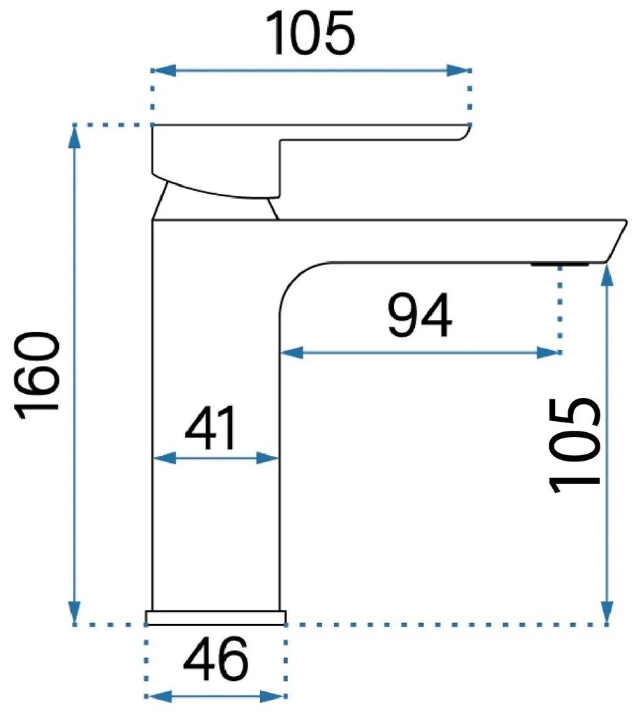 Rea Argus, umývadlová batéria h-160, zlatá lesklá, REA-B6212