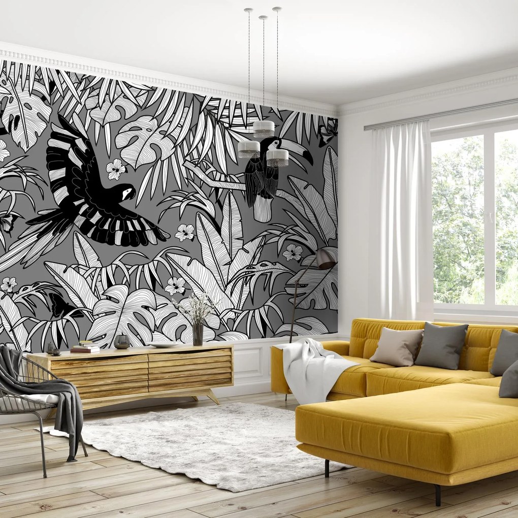 Fototapeta - Čiernobiela jungle (147x102 cm)