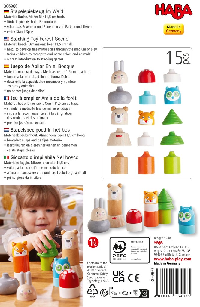 Stohovacia hračka - zvieratká v lese