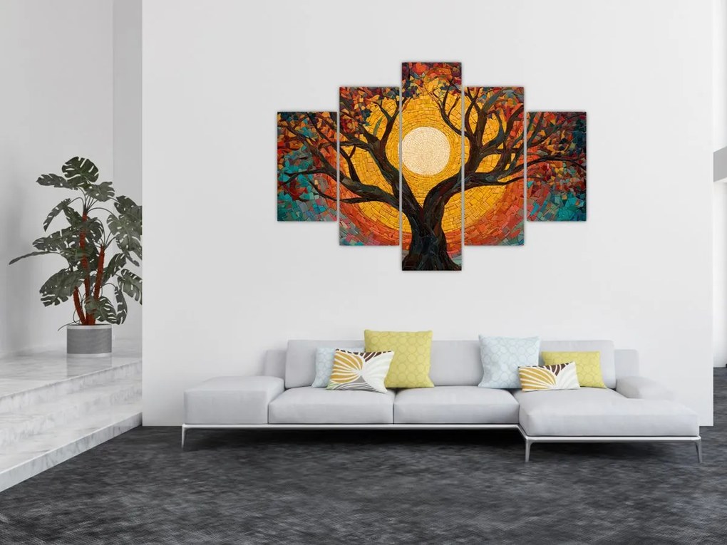 Obraz - Slnko v korune stromu života (150x105 cm)