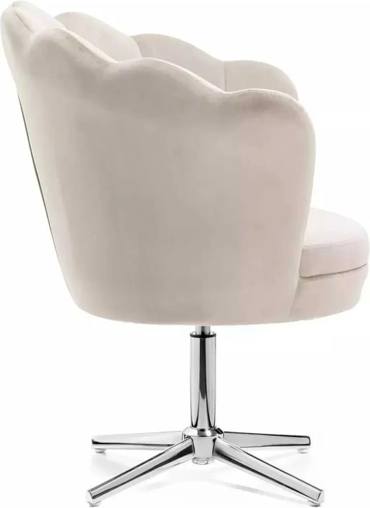 LuxuryForm DESIGN Kreslo FREY VELUR na striebornom kríži - latte