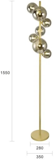 Brilagi - LED Stojacia lampa MILLA 7xG9/3W/230V zlatá/dymová