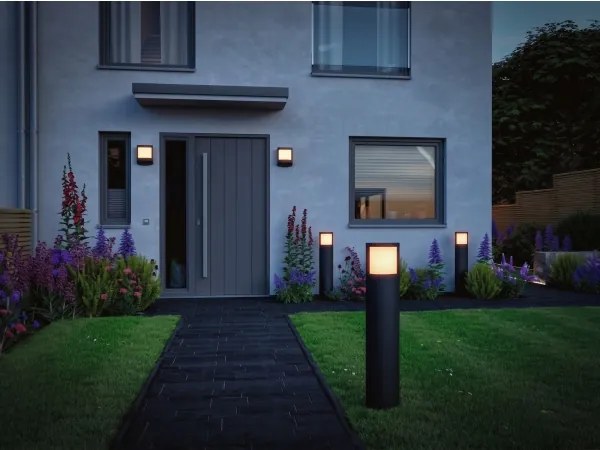 Paulmann 94514 - LED/8,5W IP44 Vonkajšia lampa so senzorom PADEA 230V antracit