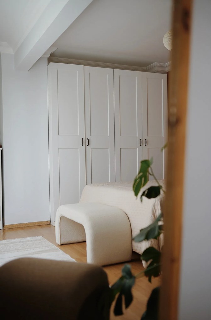 Taburet NU BENCH Teddy biely