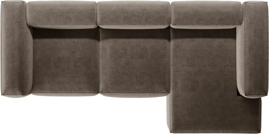 Hnedá rohová pohovka (pravý roh/s leňoškou) Bergamo – Cosmopolitan Design