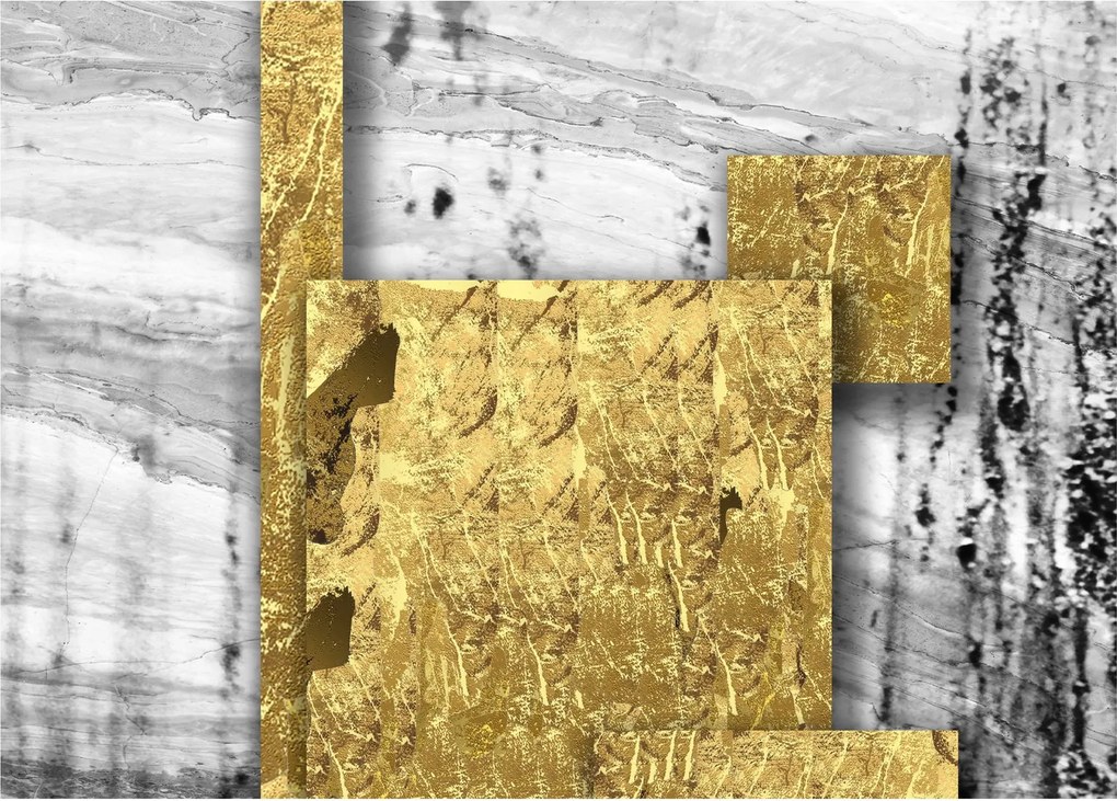 Obraz - Zlaté štvorce N⁰1 (70x50 cm)