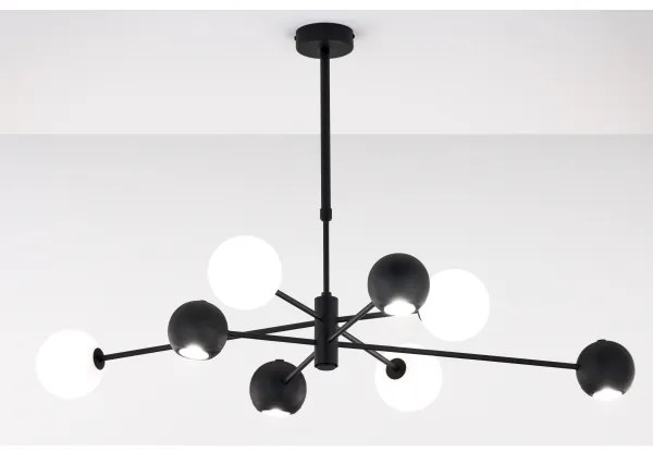 Jupiter 1998 - Luster na tyči MOKA 4xGU10/10W/230V + 4xG9/10W/230V čierna/biela