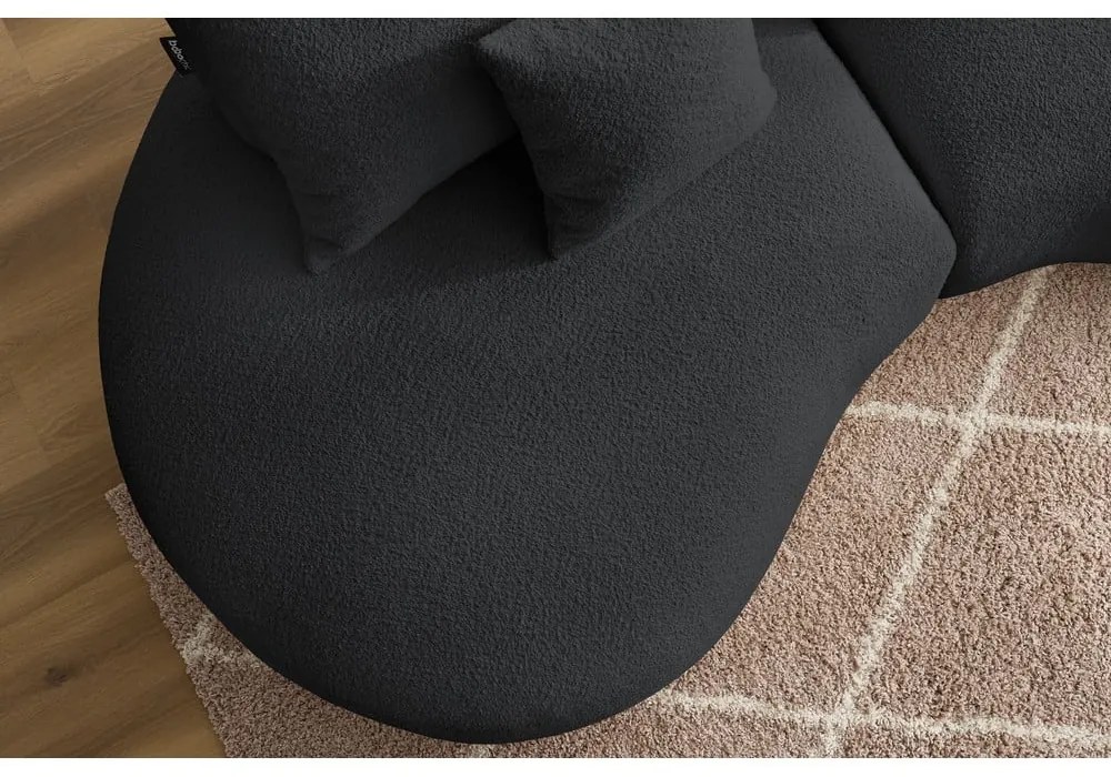 Tmavosivá pohovka z textílie bouclé 260 cm Saint-Germain – Bobochic Paris