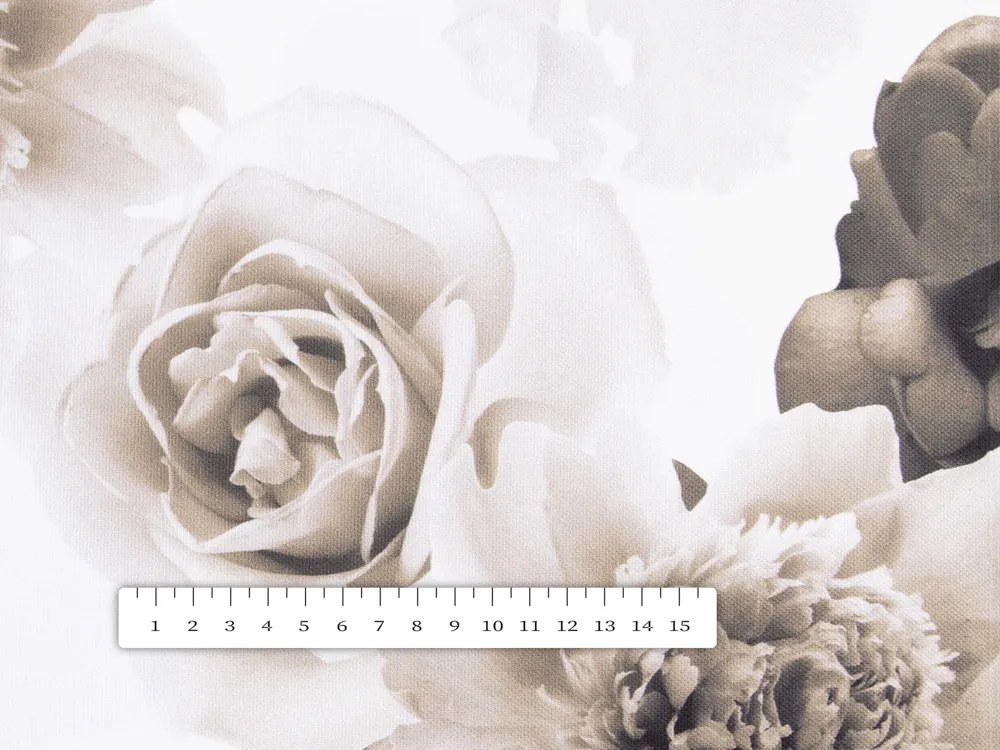 Biante Dekoračný okrúhly obrus PM-016 Veľké hnedé kvety Ø 110 cm