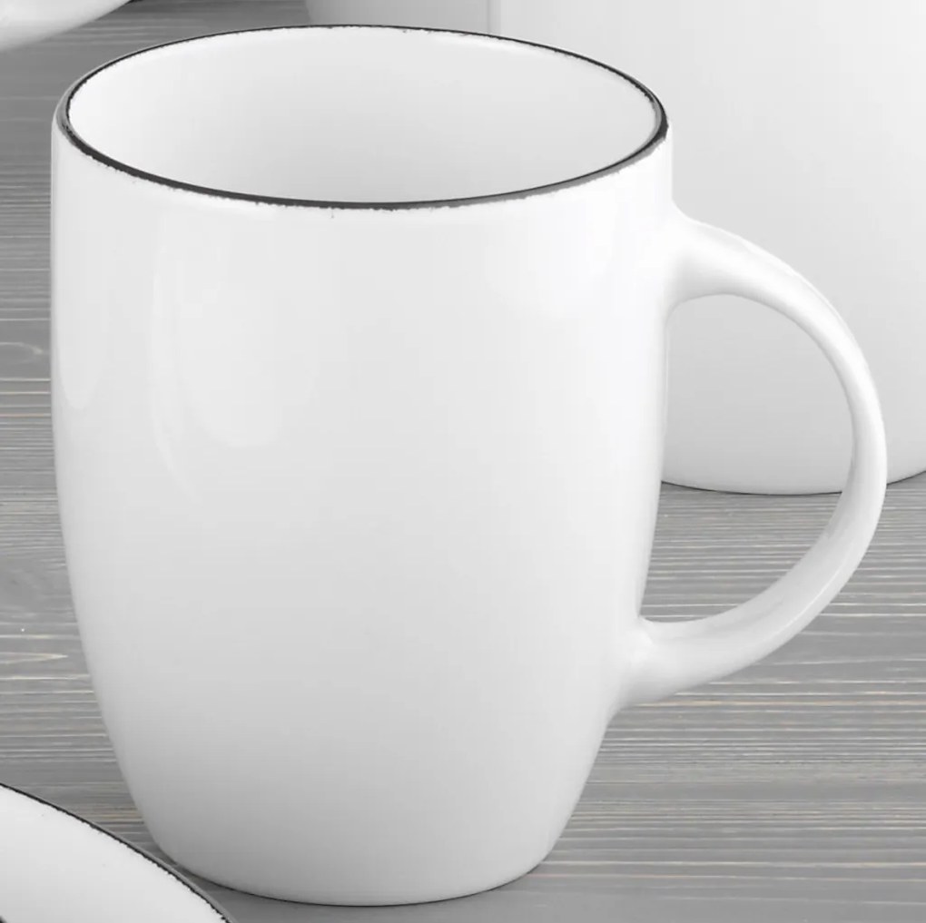 Jedálenský servis (24 dielov) Black Star, biela/čierna