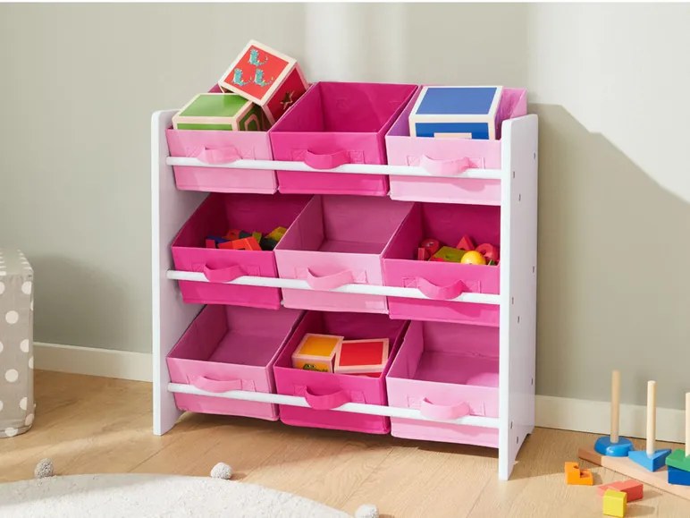 LIVARNO home Skladovací regál s 9 textilnými boxami (dievča) (100351417)