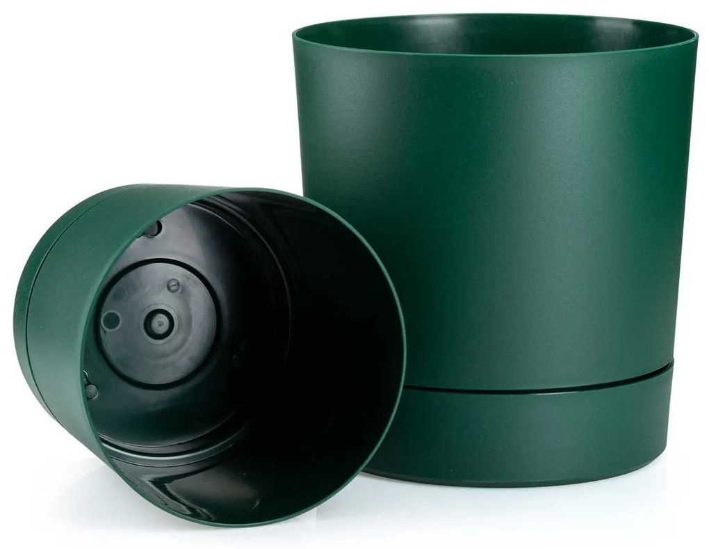 PLASTOVÝ KVETINÁČ AZALEA 22,5X23,5 CM TMAVOZELENÁ