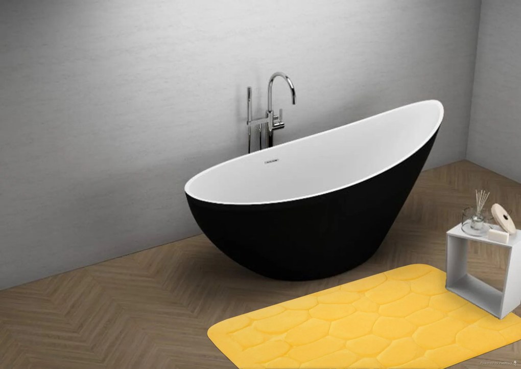 BO-MA, Protišmyková kúpeľňová predložka 3D 0133 yellow, 50x80, žltá, kúpeľňa