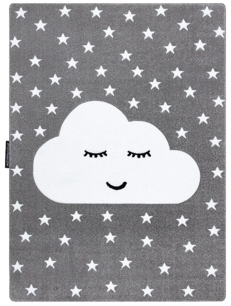 Detský kusový koberec Petit Cloud stars grey, 140x190, šedá, detská izba, Dywany Łuszczów