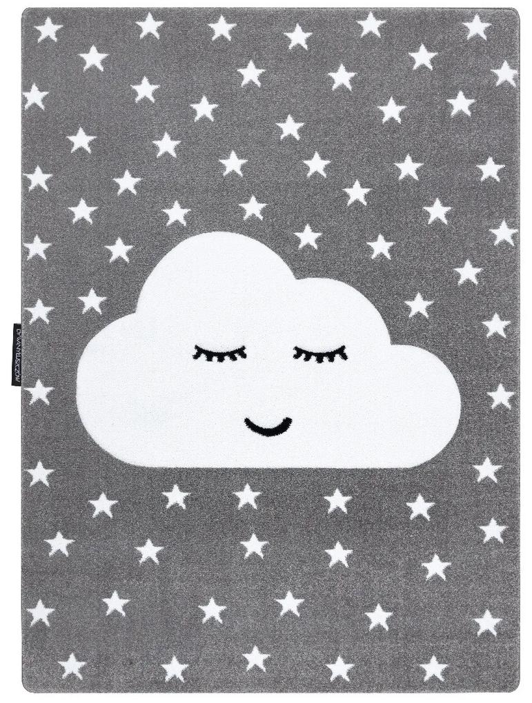 Dywany Łuszczów Detský kusový koberec Petit Cloud stars grey - 180x270 cm