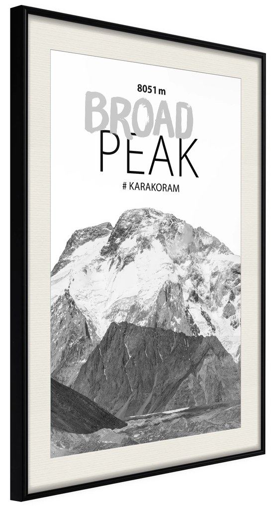 Artgeist Plagát - Broad Peak [Poster] Veľkosť: 30x45, Verzia: Čierny rám