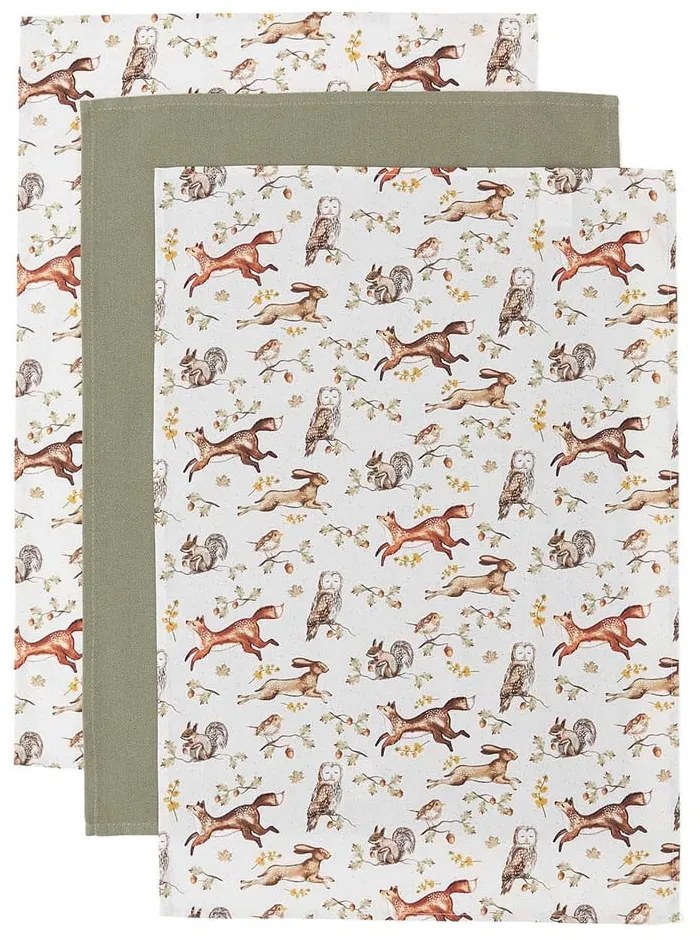 Bavlnené utierky v súprave 3 ks 45x65 cm Forest Fable – Cooksmart ®