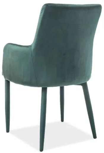 Jedálenská stolička RICARDO VELVET zelená