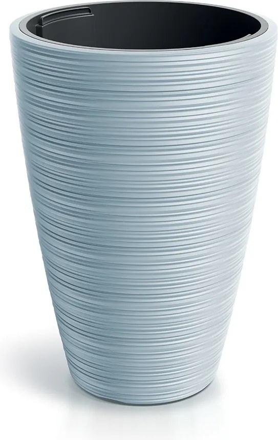 Plastový květináč Venas Round světle šedý II