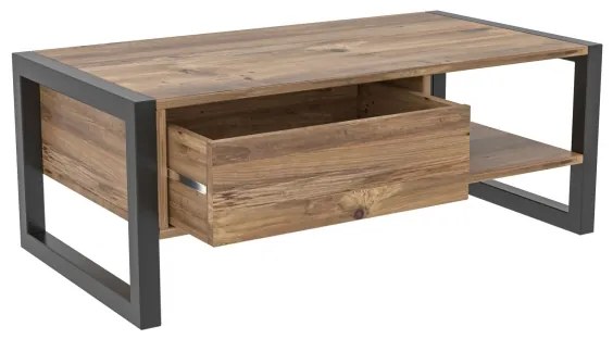 Konferenčný stolík HALDIZEN 55x105 cm čierna/hnedá