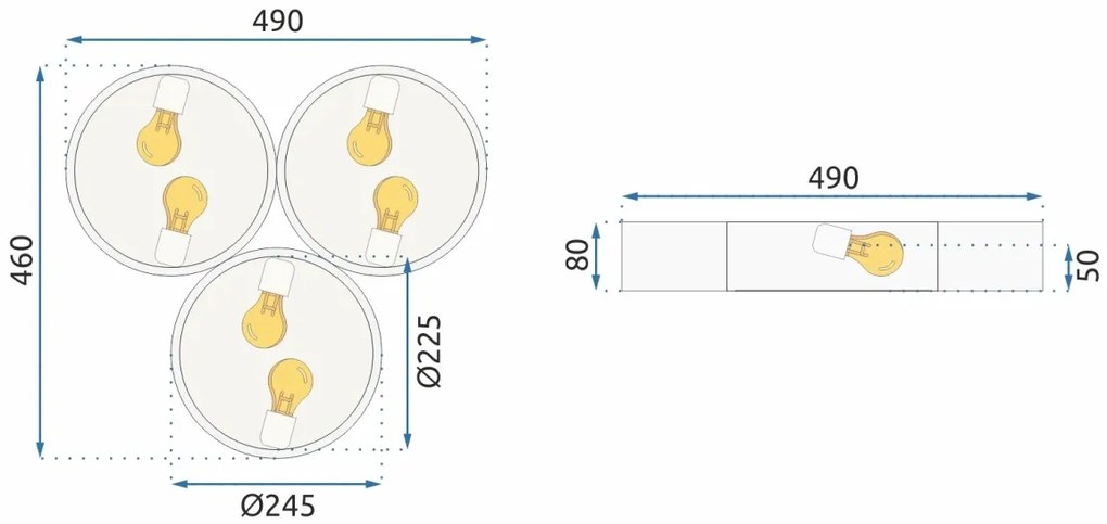 Stropné svietidlo APP878-C 3x40cm Triple biele